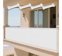 Tenda a Vela Rettangolo 190 x 330 cm Anti UV Corde di Supporto Impermeabile Telo Telone Antivento con Fune e Occhiellato per Giardino Terrazzo e Campeggio, Bianco