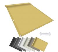 Tenda a Vela Rettangolo 200 x 360 cm Balcone Protezione Della Privacy, Impermeabile Rettangolare con Occhielli, Protezione Raggi UV 98%, per Esterno Terrazza Giardino, Color Crema
