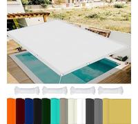 Tenda a Vela Traspirante 1.2 x 2.5 m 98% Protezione UV Tende da Sole Vela Ombreggiante con Occhielli per Giardino, Balcone, Piscina, Bianco