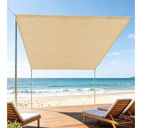 Tenda a Vela Traspirante 160 x 240 cm Solare Vela Parasole Leggera e Resistente per Esterno, Terrazzo, Giardino, Balcone, Patio, Piscina, Giallo sabbia