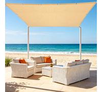 Tenda a Vela Traspirante 75 x 400 cm Traspirante Vela Parasole Leggera e Resistente per Giardino, Patio, Pergola, Giardino, Cortile, Color Crema