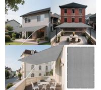 Tenda a Vela Traspirante Rettangolare 130 x 530 cm Anti UV Corde di Supporto Tenda Parasole Esterno Antivento con Fune e Occhiellato Balcone, La Terrazza e Il Giardino, Grigio Chiaro