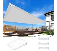 Tenda a Velo da Sole 1.8 x 2.5 m Impermeabile Telo Parasole Tenda Oxford con Protezione UV e Resistenza Agli Agenti Atmosferici Ideali per Cortile Patio e Campeggio, Bianco