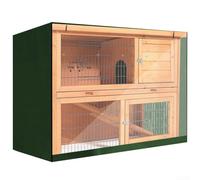 Tenda anteriore trasparente per conigliera per animali domestici, facile osservazione (verde)