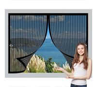 Tenda Anti Mosche 63 x 112 cm, Anti-Zanzare, Anti-Insetti, Rete Ultra-Fine, Installazione Facile, Zanzariera Magnetica per Finestra Anti per Porta Finestra Balcone, Nero