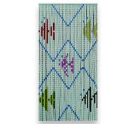 Tenda anti mosche con piastrine design pesci 44 strisce 63 piastrine dimensioni 120x230 cm supporto alluminio per porte e finestre