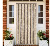 Tenda Antimosche Marrone Scuro e Beige 118x220 cm in Ciniglia