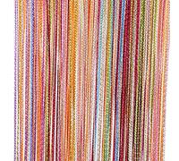 Tenda Antimosche Per Porta Esterna Frangia in poliestere for porta, tenda, nappa, filo, corda, divisorio, tenda, pannello, finestra, schermo decorativo ( Color : 7 Colorfuls , Size : 100cm by 200cm )