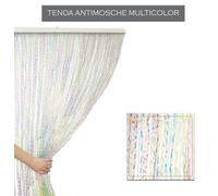 Tenda ANTIMOSCHE Tenda Porta Finestra Anti INSETTI Fili Plastica Tras Multicolor