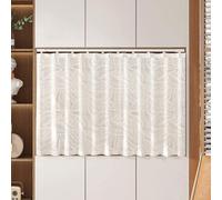 Tenda Antipolvere per Scaffale Tendina Sottolavello Cucina Rustica Fantasia Foglia, Tenda per Porta Cabina Armadio con Binari Scorrimento Leggera Pizzo Semi-Trasparente