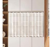 Tenda Antipolvere per Scaffale Tendina Sottolavello Cucina Rustica Fantasia Foglia, Tenda per Porta Cabina Armadio con Binari Scorrimento Leggera Pizzo Semi-Trasparente