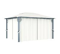 vidaXL Gazebo con Tenda 400 x 300 cm Crema Alluminio