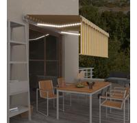 Tenda Automatica con LED Sensore Vento 3x2,5 m Giallo Bianco