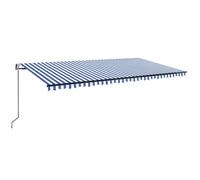 Tenda automatica con sensore e LED, 600 x 350 cm, blu e bianco, impermeabile, protezione UV, facile da installare, per campeggio, eventi all'aperto, festival, attività in spiaggia