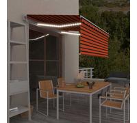 vidaXL Tenda Automatica con Sensore Vento 3,5x2,5m Arancione e Marrone