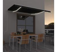 vidaXL Tenda Automatica con Sensore Vento e LED 400x300 cm Antracite