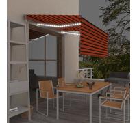 vidaXL Tenda Automatica ParasoleLEDSensoreVento 3,5x2,5m ArancioMarrone