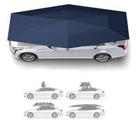 Tenda automatica per auto, ombrellone pieghevole per la protezione dell'auto con corde regolabili, tendalino parasole mobile per auto, per berline, SUV e monovolume. 4.2 * 2.2m-Blue