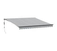 Tenda automatica retrattile 400 x 300 cm, illuminazione a LED, antracite e bianco, parasole per esterni, impermeabile, retrattile, facile installazione