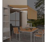 vidaXL Tenda Automatica Sensore Vento e LED 3,5x2,5 m Gialla e Bianca