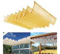 Tenda avvolgibile a forma di onda, impermeabile, protezione UV per balcone e patio, tenda parasole scorrevole blocca la luce solare, perfetta per pergola, giardino, cortile (giallo, 1,1,2 x 6 m)
