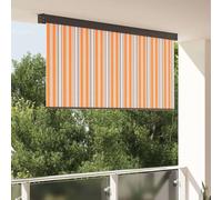 Tenda avvolgibile esterna per balcone e terrazza 220 x 250 cm, tessuto giallo e blu, 4 pezzi, tessuto resistente ai raggi UV, con sistema di corda e finitura in polvere, protezione