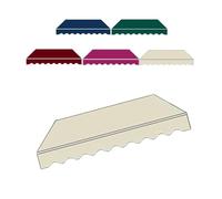Tenda avvolgibile in tessuto con protezione UV, per tende da balcone, copertura di ricambio per tende da sole a clip (beige, 360 x 300 cm)