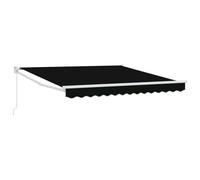 Tenda avvolgibile nera, 300 x 250 cm, protezione solare per terrazza, in poliestere resistente ai raggi UV, regolabile manualmente, design moderno per giardino e terrazza, facile montaggio con due