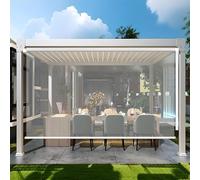 Tenda avvolgibile per esterni, resistente al vento e alla pioggia, in vinile trasparente, per patio e balcone, facile da tirare verso l'alto/verso il basso, dimensioni 70 210 cm (larghezza 115 x