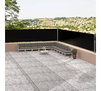 Tenda avvolgibile retrattile per esterni, 117 x 1200 cm, protezione dai raggi UV, tenda laterale per patio e balcone, parasole a rullo automatico, in tessuto nero