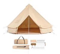 Tenda Bell di Canvas con doppie porte, foglio di terra con zip e stufa per il comfort del campeggio tutto l'anno ")," aggiuntiviwlabs ":"