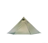 Tenda calda piramidale con cric per stufa, tepee da campeggio per 4 persone per stufa a legna, yurta antivento in alluminio per escursioni all'aperto, marrone, verde grigio (bianco grigiastro)