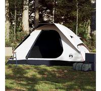Tenda Campeggio a Cupola 2 Persone Bianca Tessuto Impermeabile