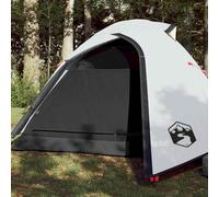 Tenda Campeggio a Cupola 3 Persone Bianca Tessuto Impermeabile