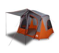 Tenda Campeggio Cabina 5 Persone Grigio Arancione Impermeabile con E-Port