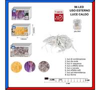 Tenda Catena Luminosa di Natale Natalizia 96 Luci Led da Esterno 4,5 M Batteria [EEK: A]