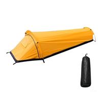 Tenda compatta ultraleggera per una persona con struttura in alluminio, resistente al vento, alla pioggia e distribuzione del peso ottimizzata (giallo)