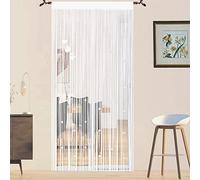 Tenda con perline per porta, zanzariera per porte e finestre, divisorio per stanze, pannelli per soggiorno, camera da letto, armadio (bianco, 90 x 200 cm)