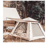Tenda con Portico 4 Uomini Impermeabili, Doppie Porte e Quattro Tende per finestre per la Luce del Campeggio e Una Tenda da Campeggio per Famiglie Stabile Ideale per Il Campeggio in Giardino