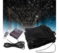 Tenda con sfondo a stella a LED con telecomando, pieghevole, in tessuto stellato, per matrimoni, Natale, feste, club, decorazione palcoscenico, 4 x 5 m