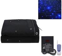 Tenda con stelle LED, sfondo luminoso, pieghevole, in velluto con cielo stellato, con controller per matrimoni, Natale e feste di compleanno, 3 m x 6 m