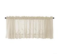 Tenda corta in pizzo alla moda per cucina e soggiorno, materiale morbido, installazione con asta per una facile installazione (beige)