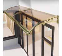 Tenda curva in policarbonato per esterni per porte e finestre con supporto in alluminio, protezione UV e pioggia, baldacchino (60 x 60 cm) durevole ed elegante per la casa