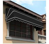 Tenda curva retrattile for porte e finestre - Tenda parasole pieghevole da esterno for ristoranti e negozi(Black,100x60x60CM)