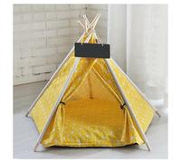 TENDA CUSCINO PIEGHEVOLE GIALLO GRANDE ANIMALI DOMESTICI GATTO CANE 50X50X70CM