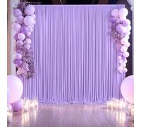Tenda da 3 m x 3 m, color lavanda, per feste, matrimoni, sfondo viola chiaro, senza pieghe, pannelli per baby shower, feste di compleanno, fotografie, tessuto in poliestere, decorazione per sfondo