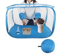 Tenda da allevamento a forma di funghi 60 x 60 x 90 cm Grow Box portatile e pieghevole con due scomparti per palo per funghi come funghi Enoki, funghi medicinali, funghi in generale (blu)