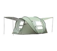 Tenda da auto, Tenda da campeggio automatica istantanea for famiglie, montaggio in 2 secondi, tenda pop-up - 2 grandi porte e 2 finestre a rete(Green,5~8 person)