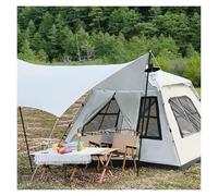 Tenda da auto, Tenda da campeggio doppia pop-up for esterni, oscuramento istantaneo for 4 persone, for famiglie, con vestibolo e telo antipioggia(White)