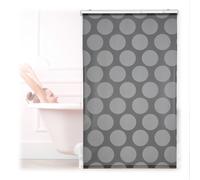Relaxdays Tenda per Doccia Moderna, 100x240, Vasca da Bagno, Idrorepellente, Montaggio a Soffitto, Rullo Finestra,Grigia, Acciaio